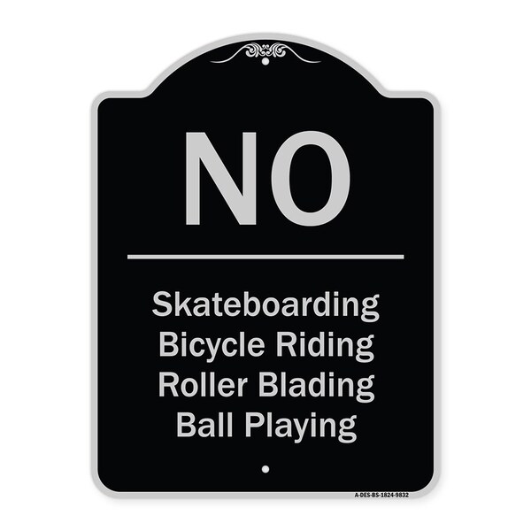 Signmission Designer Series-No-Bicycle Riding Roller Blading Ball Playing, 24" x 18", BS-1824-9832 A-DES-BS-1824-9832 - main